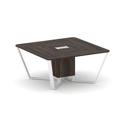 Steel Meet KD-PR.B.SP-08 (Дуб мали/Белый) Стол переговорный квадратный