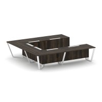 Steel Meet KD-PR.B.SP-11P (Дуб мали/Белый) Стол переговорный П-образный