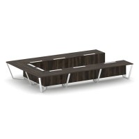 Steel Meet KD-PR.B.SP-15P (Дуб мали/Белый) Стол переговорный П-образный