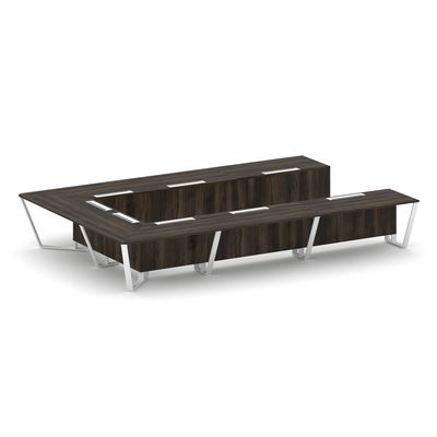 Steel Meet KD-PR.B.SP-15P (Дуб мали/Белый) Стол переговорный П-образный