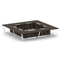 Steel Meet KD-PR.B.SP-20K2 (Дуб мали/Белый) Стол переговорный квадратный