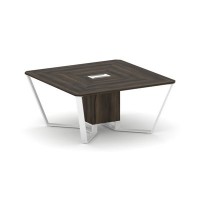 Steel Meet KDK-PR.B.SP-08 (Дуб мали/Белый) Стол переговорный квадратный