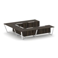 Steel Meet KDK-PR.B.SP-11P (Дуб мали/Белый) Стол переговорный П-образный