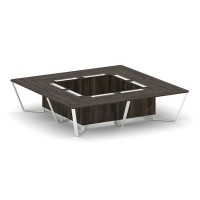 Steel Meet KDK-PR.B.SP-16K (Дуб мали/Белый) Стол переговорный квадратный