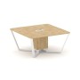 Steel Meet KD-PR.B.SP-08 (Тиквуд светлый/Белый) Стол переговорный квадратный
