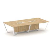 Steel Meet KD-PR.B.SP-12 (Тиквуд светлый/Белый) Стол переговорный прямоугольный