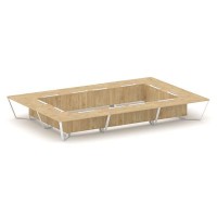 Steel Meet KD-PR.B.SP-26K2 (Тиквуд светлый/Белый) Стол переговорный прямоугольный