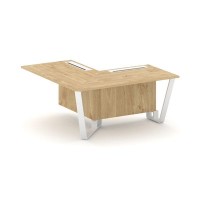 Steel Meet KD-PR.B.SPPOU-16(L) (Тиквуд светлый/Белый) Проходной угловой модуль левый