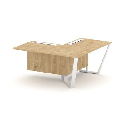 Steel Meet KD-PR.B.SPZOU-16(R) (Тиквуд светлый/Белый) Завершающий угловой модуль правый