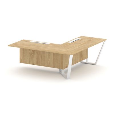 Steel Meet KD-PR.B.SPZOU-20(R) (Тиквуд светлый/Белый) Завершающий угловой модуль правый