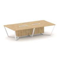 Steel Meet KDK-PR.B.SP-12 (Тиквуд светлый/Белый) Стол переговорный прямоугольный