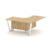 Steel Meet KDK-PR.B.SPPOU-16(R) (Тиквуд светлый/Белый) Проходной угловой модуль правый