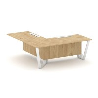 Steel Meet KDK-PR.B.SPPOU-20(L) (Тиквуд светлый/Белый) Проходной угловой модуль левый