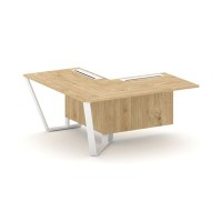 Steel Meet KDK-PR.B.SPZOU-16(L) (Тиквуд светлый/Белый) Завершающий угловой модуль левый