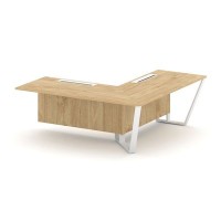 Steel Meet KDK-PR.B.SPZOU-20(R) (Тиквуд светлый/Белый) Завершающий угловой модуль правый