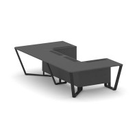 Steel Meet KD-PR.B.SP-07P (Антрацит/Черный) Стол переговорный П-образный