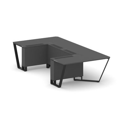 Steel Meet KD-PR.B.SP-07P (Антрацит/Черный) Стол переговорный П-образный