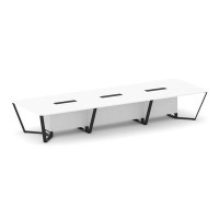 Steel Meet KD-PR.B.SP-16 (Белый бриллиант/Черный) Стол переговорный прямоугольный