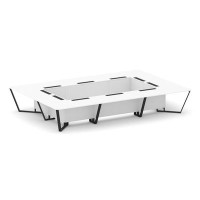 Steel Meet KD-PR.B.SP-20K (Белый бриллиант/Черный) Стол переговорный прямоугольный