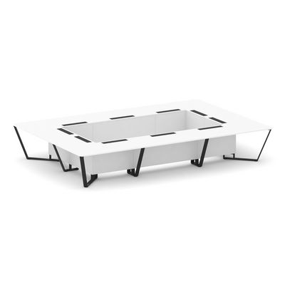 Steel Meet KD-PR.B.SP-20K (Белый бриллиант/Черный) Стол переговорный прямоугольный