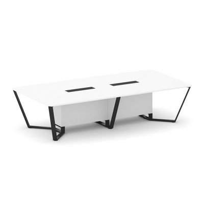 Steel Meet KDK-PR.B.SP-12 (Белый бриллиант/Черный) Стол переговорный прямоугольный