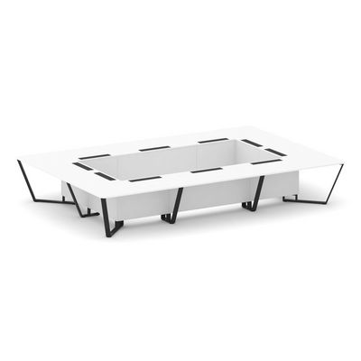 Steel Meet KDK-PR.B.SP-20K (Белый бриллиант/Черный) Стол переговорный прямоугольный