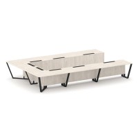 Steel Meet KD-PR.B.SP-15P (Денвер светлый/Черный) Стол переговорный П-образный