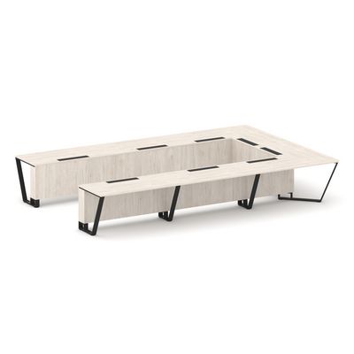 Steel Meet KD-PR.B.SP-15P (Денвер светлый/Черный) Стол переговорный П-образный