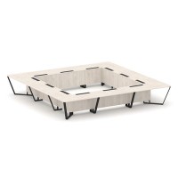 Steel Meet KD-PR.B.SP-24K (Денвер светлый/Черный) Стол переговорный квадратный