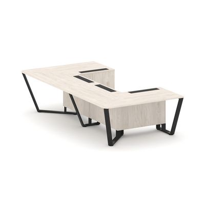 Steel Meet KDK-PR.B.SP-07P (Денвер светлый/Черный) Стол переговорный П-образный