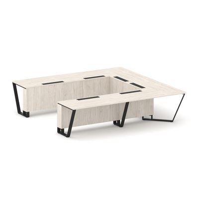 Steel Meet KDK-PR.B.SP-11P (Денвер светлый/Черный) Стол переговорный П-образный