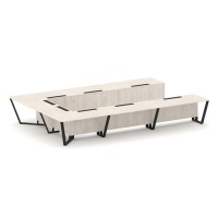 Steel Meet KDK-PR.B.SP-15P (Денвер светлый/Черный) Стол переговорный П-образный