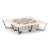 Steel Meet KDK-PR.B.SP-16K (Денвер светлый/Черный) Стол переговорный квадратный