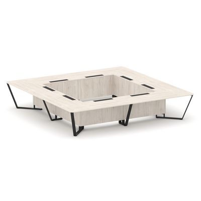 Steel Meet KDK-PR.B.SP-20K2 (Денвер светлый/Черный) Стол переговорный квадратный