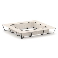 Steel Meet KDK-PR.B.SP-24K (Денвер светлый/Черный) Стол переговорный квадратный