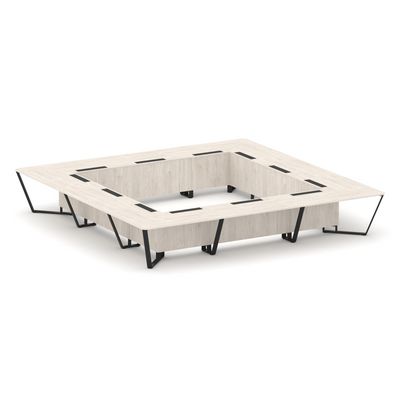 Steel Meet KDK-PR.B.SP-24K (Денвер светлый/Черный) Стол переговорный квадратный