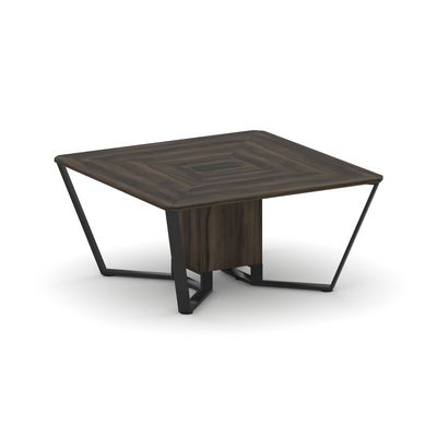 Steel Meet KD-PR.B.SP-08 (Дуб мали/Черный) Стол переговорный квадратный