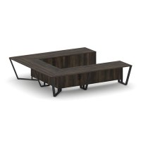 Steel Meet KD-PR.B.SP-11P (Дуб мали/Черный) Стол переговорный П-образный