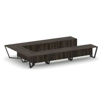 Steel Meet KD-PR.B.SP-15P (Дуб мали/Черный) Стол переговорный П-образный