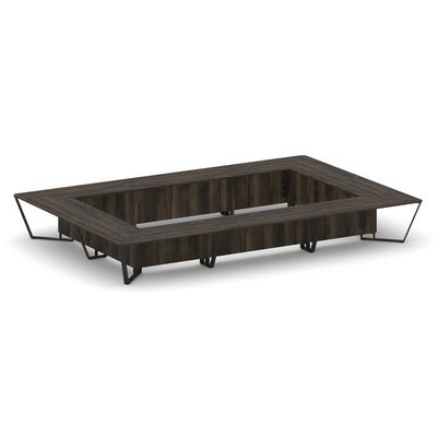 Steel Meet KD-PR.B.SP-26K2 (Дуб мали/Черный) Стол переговорный прямоугольный