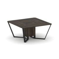 Steel Meet KDK-PR.B.SP-08 (Дуб мали/Черный) Стол переговорный квадратный