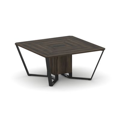 Steel Meet KDK-PR.B.SP-08 (Дуб мали/Черный) Стол переговорный квадратный