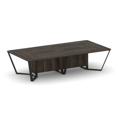 Steel Meet KDK-PR.B.SP-12 (Дуб мали/Черный) Стол переговорный прямоугольный