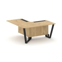 Steel Meet KD-PR.B.SPPOU-16(L) (Тиквуд светлый/Черный) Проходной угловой модуль левый