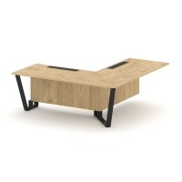 Steel Meet KD-PR.B.SPPOU-20(R) (Тиквуд светлый/Черный) Проходной угловой модуль правый