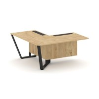 Steel Meet KD-PR.B.SPZOU-16(L) (Тиквуд светлый/Черный) Завершающий угловой модуль левый