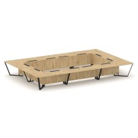 Steel Meet KDK-PR.B.SP-26K2 (Тиквуд светлый/Черный) Стол переговорный прямоугольный
