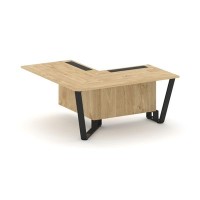 Steel Meet KDK-PR.B.SPPOU-16(L) (Тиквуд светлый/Черный) Проходной угловой модуль левый