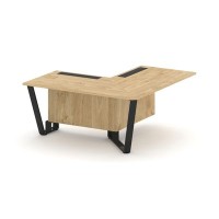 Steel Meet KDK-PR.B.SPPOU-16(R) (Тиквуд светлый/Черный) Проходной угловой модуль правый