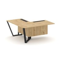 Steel Meet KDK-PR.B.SPZOU-16(L) (Тиквуд светлый/Черный) Завершающий угловой модуль левый